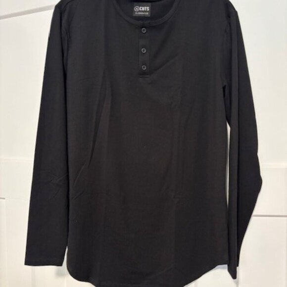 Cuts AO Long Sleeve Henley 👕 Black – Size Medium - Picture 4 of 7